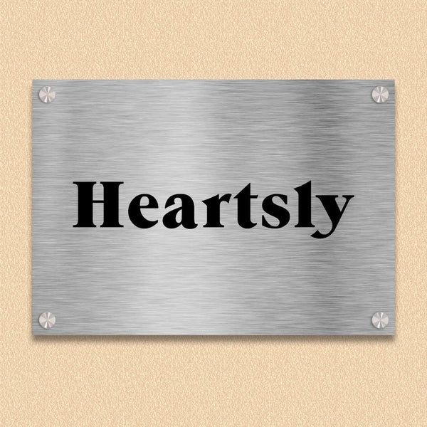 Stainless Steel Name Plates for Home Entrance ( 29 cm x 21 cm ) HEARTSLY
