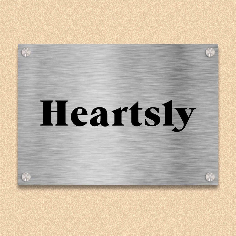 Stainless Steel Name Plates for Home Entrance ( 29 cm x 21 cm ) HEARTSLY