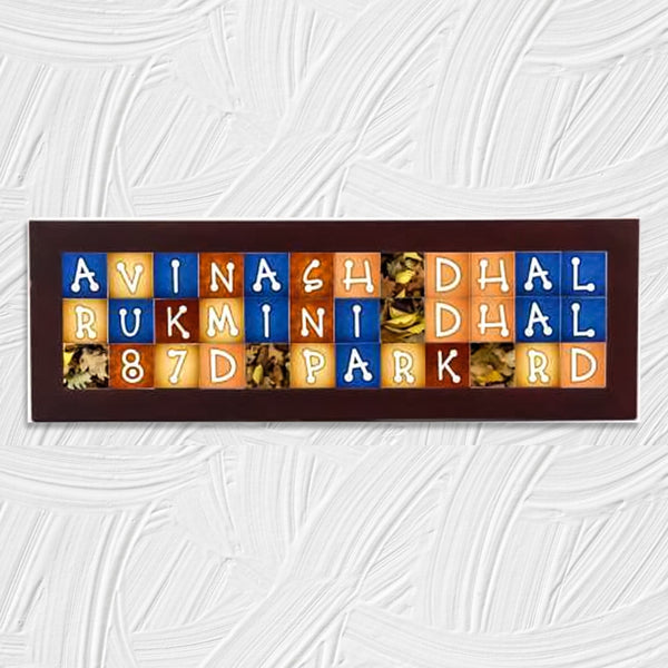 Vivace Designer Block Name Plate - 12 character || Three line HEARTSLY