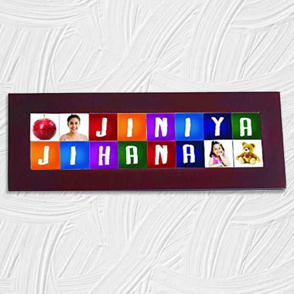 Vivace Designer Block Name Plate - 8 character || Double line HEARTSLY
