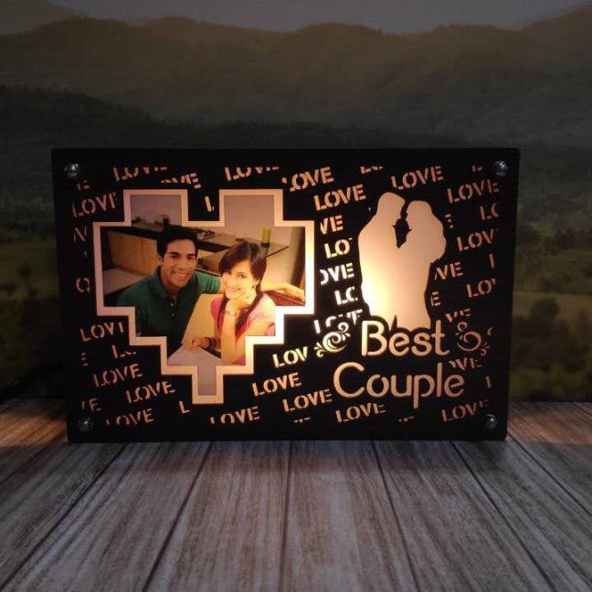 Warm White Best Couples LED Glowing Frame ( 6*8 INCH ) HEARTSLY