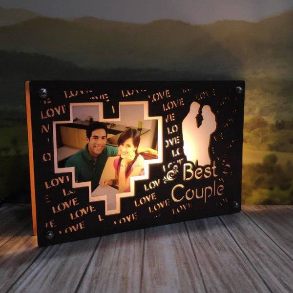 Warm White Best Couples LED Glowing Frame ( 6*8 INCH ) HEARTSLY