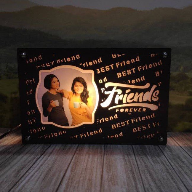 Warm White Best Friends LED Glowing Frame ( 6*8 INCH ) HEARTSLY
