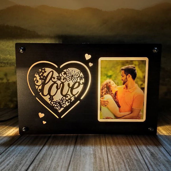 Warm White Happy Couple LED Glowing Frame ( 6*8 INCH ) HEARTSLY