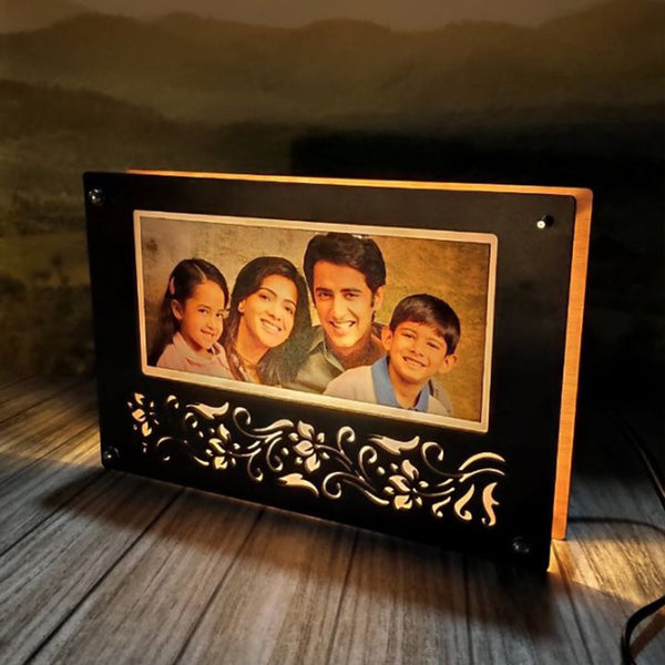 Warm White Happy Family LED Glowing Frame ( 6*8 INCH ) HEARTSLY