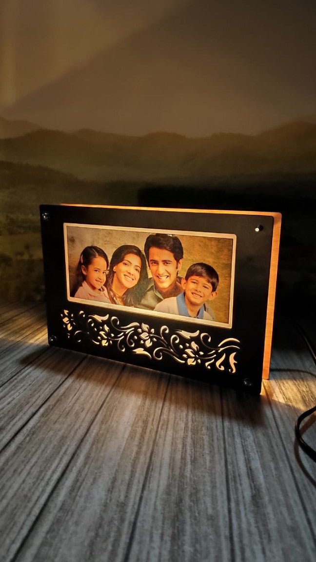 Warm White Happy Family LED Glowing Frame ( 6*8 INCH ) HEARTSLY