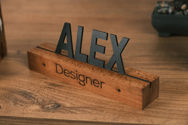 Metal Desktop Name Plate "Designer"