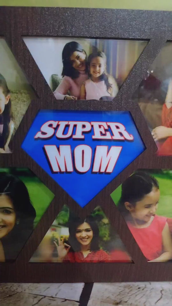 Personalised LED Collage Frame (Super Mom) ( 8*11 INCH )