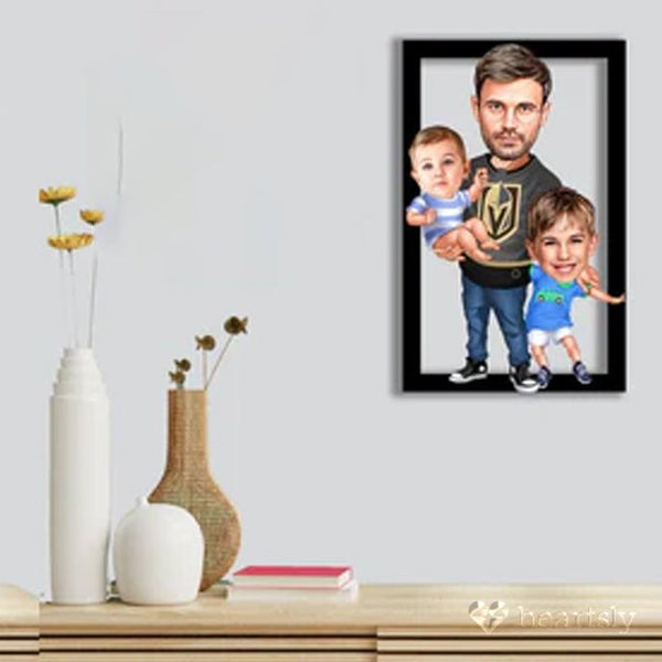 "Acrylic Family Caricature - A Symbol of Unwavering Love"