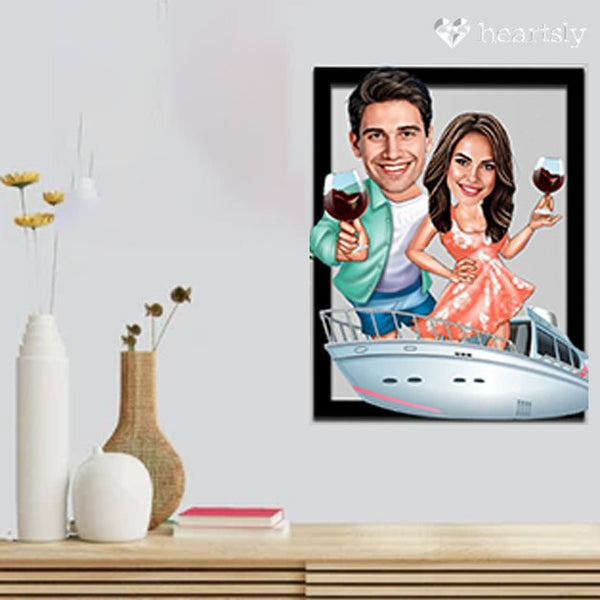 "Adorable Pair Caricature on Quality Acrylic"