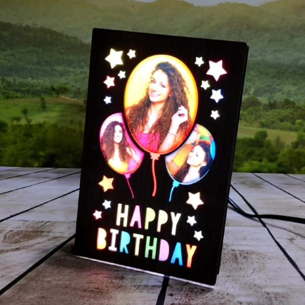 Birthday Theme Personalized LED Glowing Photo Frame ( 6*9 INCH ) - HEARTSLY