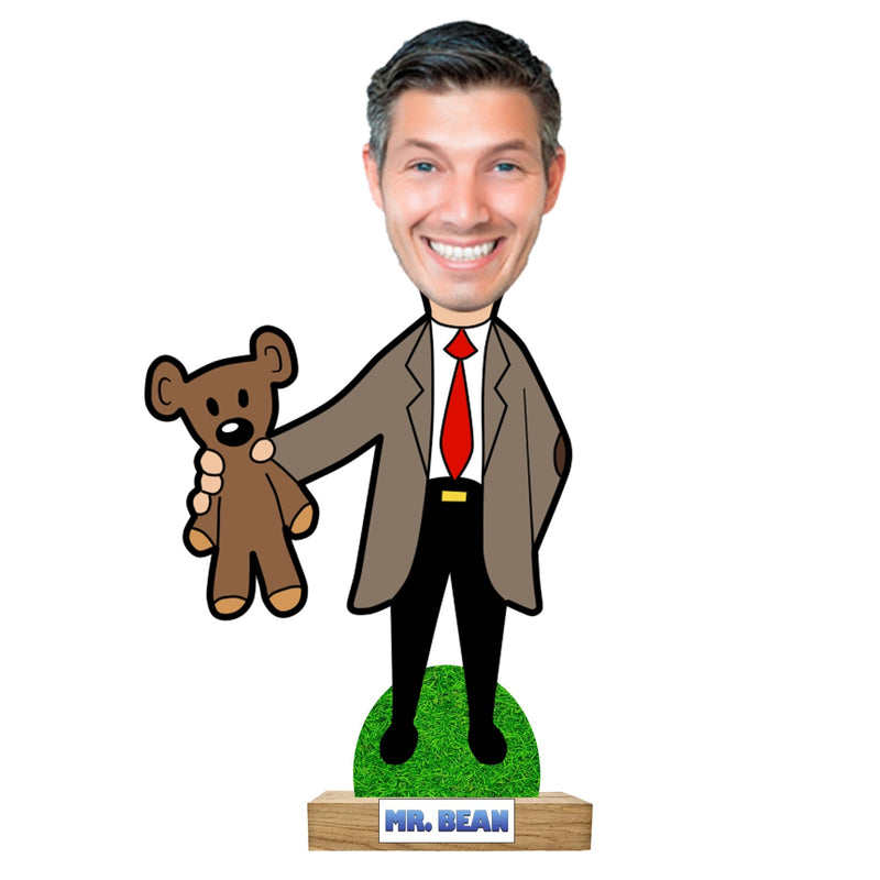 Caricature  " MR.BEEN " Caricature Cutout with Wooden Base