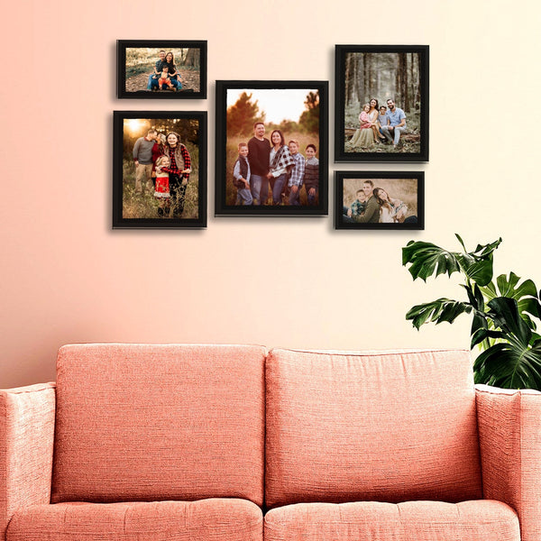 Classic Photo Frame Wall Hanging Set of Five || 10"W x 12"H (1 Panel) | 8"W x 10"H (2 Panel) | 6"W x 8"H (2 Panel)