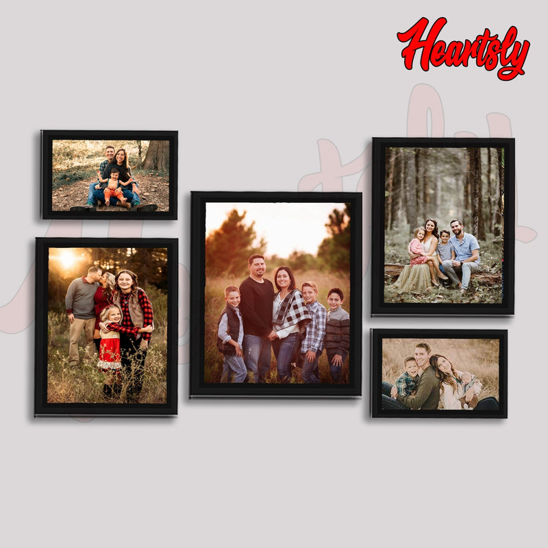 Classic Photo Frame Wall Hanging Set of Five || 10"W x 12"H (1 Panel) | 8"W x 10"H (2 Panel) | 6"W x 8"H (2 Panel)