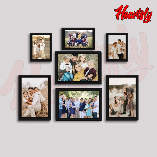 Classic Photo Frame Wall Hanging Set of Seven ||  6"W x 8"H (4 Panel) | 5"W x 7"H (2 Panel) | 4"W x 6"H (1 Panel)