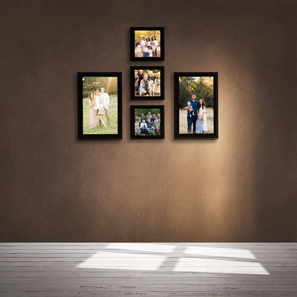 Collage Photo Frame Wall Hanging Set of Five || 6"W x 10"H (2 Panel) | 4"W x 4"H (3 Panel)
