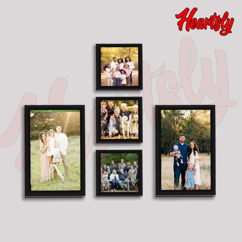 Collage Photo Frame Wall Hanging Set of Five || 6"W x 10"H (2 Panel) | 4"W x 4"H (3 Panel)