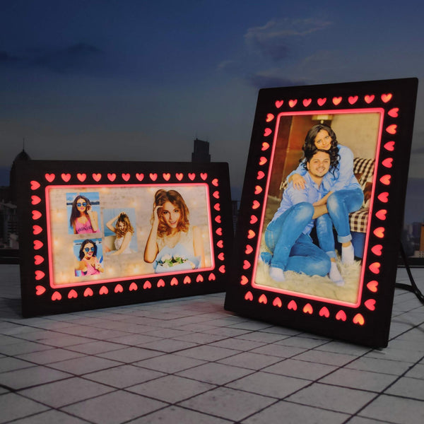 Couple Love Theme With LED Glowing Photo Frame ( 6*9 INCH ) - HEARTSLY