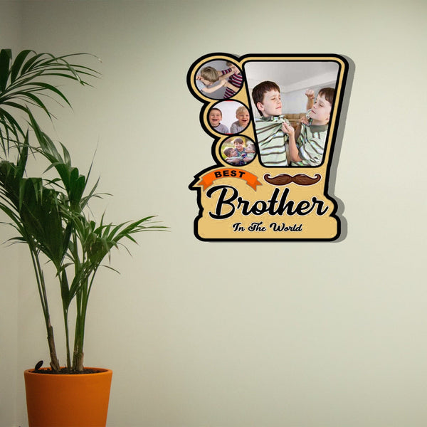 Custom " Best Brother " Table Top wooden frame Size 8*10 Inch - HEARTSLY