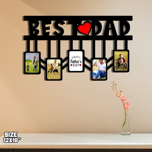 Custom " Best DAD " Wall Hanging wooden frame Size 12*18 Inch - HEARTSLY