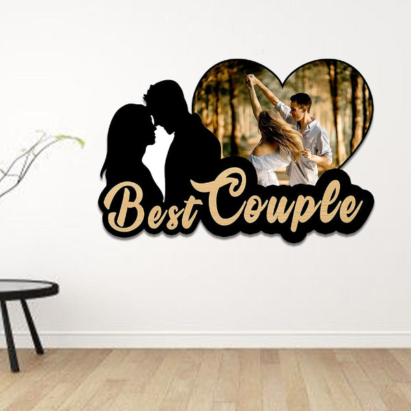 Custom Design " Best Couple " wall hanging wooden frame Size 12*18 Inch - HEARTSLY