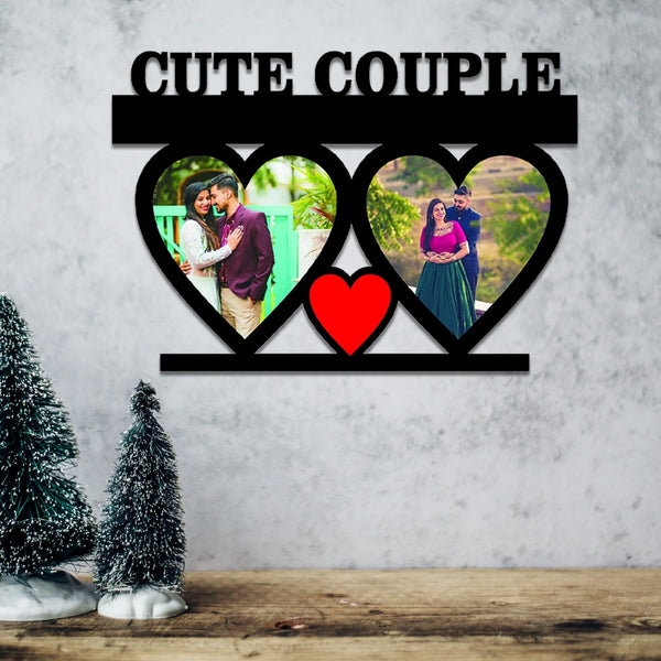 Custom Design " Cute Couple " wall hanging wooden frame Size 12*18 Inch - HEARTSLY