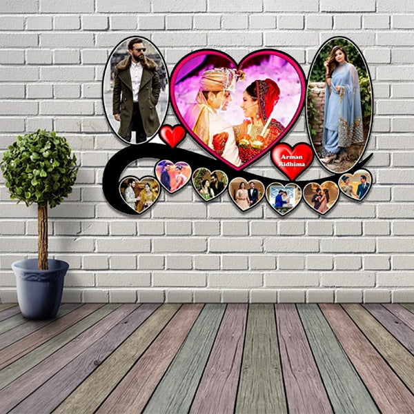 Custom Design " Love" Wall Hanging wooden frame Size 12*18 Inch - HEARTSLY