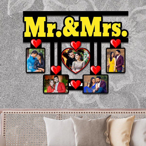 Custom Design " Mr. & Mrs. " Wall Hanging wooden frame Size 12*18 Inch - HEARTSLY