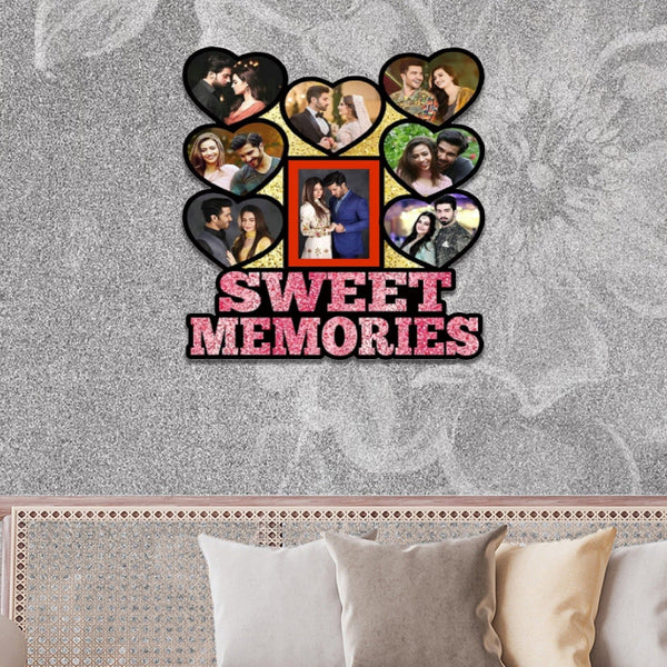 Custom Design " Sweet Memories" Wall Hanging wooden frame Size 12*18 Inch - HEARTSLY