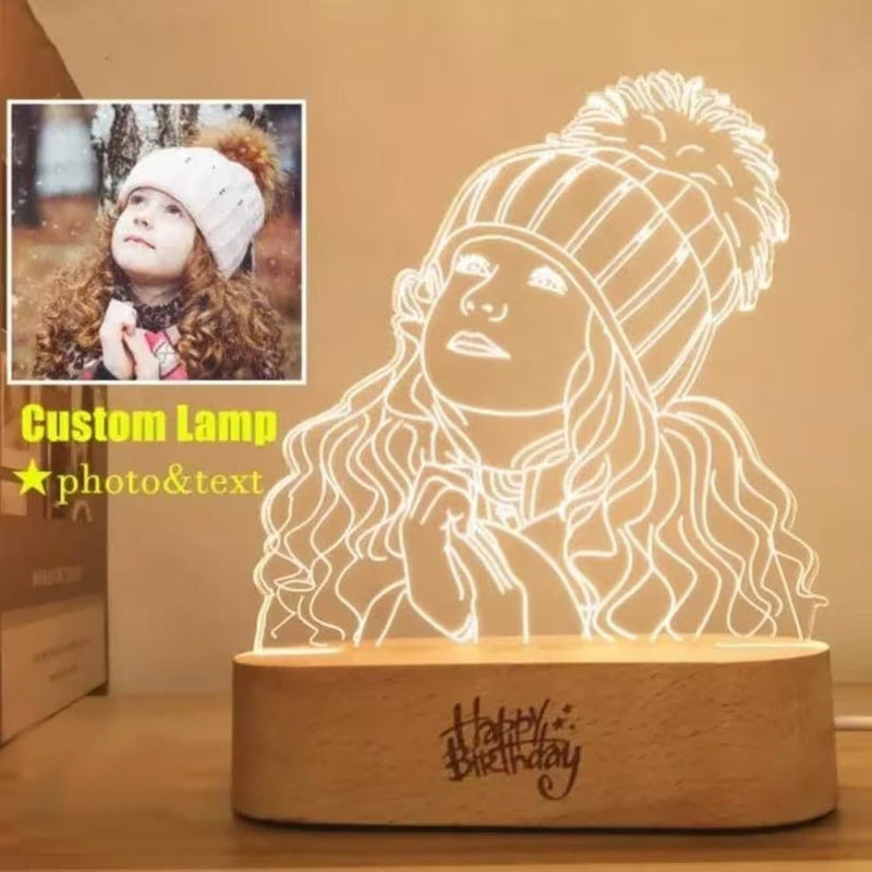"Custom Line Art LED Lamp - 3D Illusion With Vibrant Colors"
