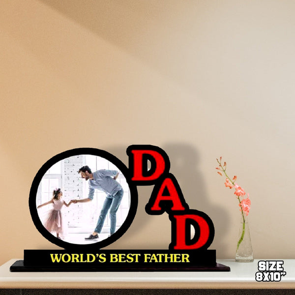 Custom " worlds Best Father " Table top wooden frame Size 8*10 Inch - HEARTSLY