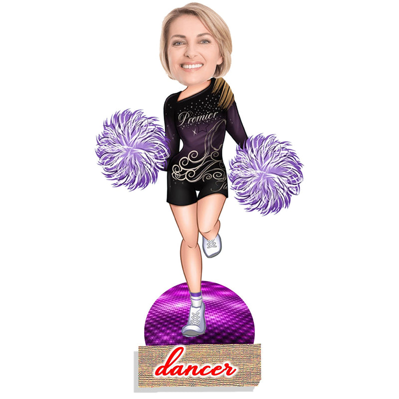 Customized "Dancer" Caricature Cutout with Wooden Base - HEARTSLY