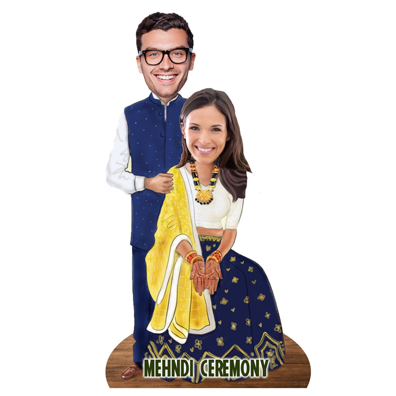 Customized " Family Function Couple " Cutout with Wooden Base - HEARTSLY