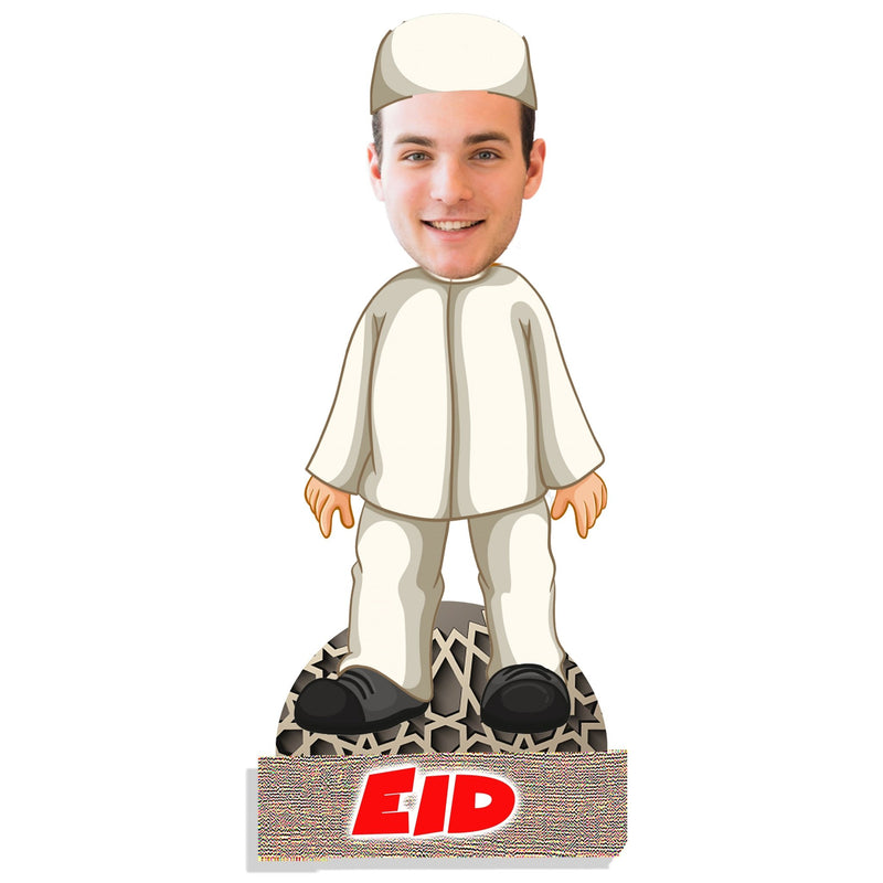 Customized "FESTIVAL EID" Caricature Cutout with Wooden Base - HEARTSLY