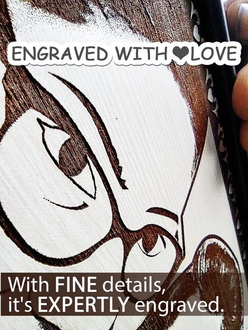 "Customized Heart-Shaped Wooden Engravings" with color Pics 8*8 Inch