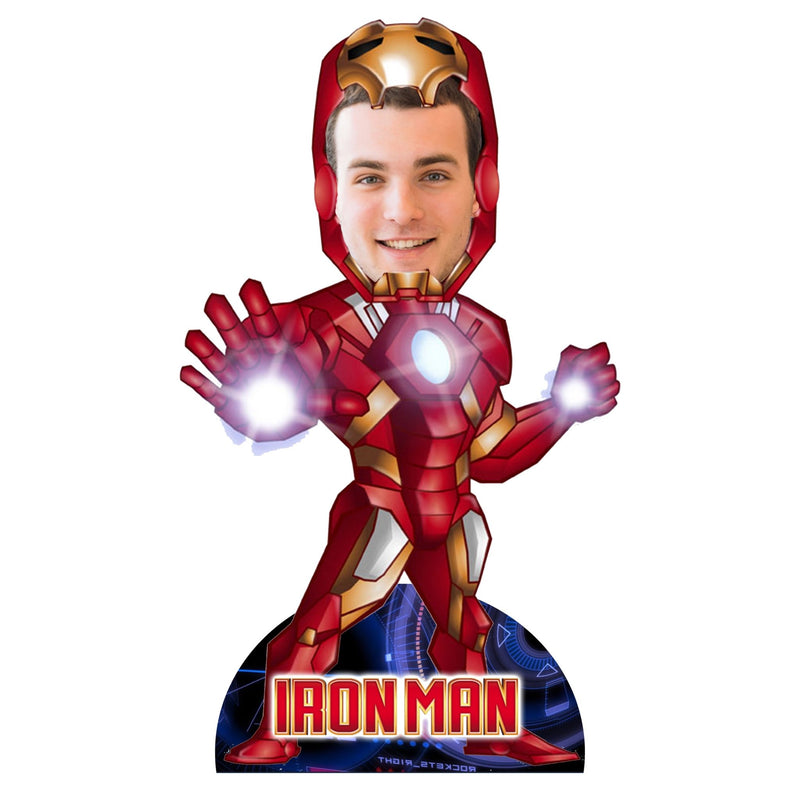 Customized "IRON MAN" Caricature Cutout with Wooden Base - HEARTSLY