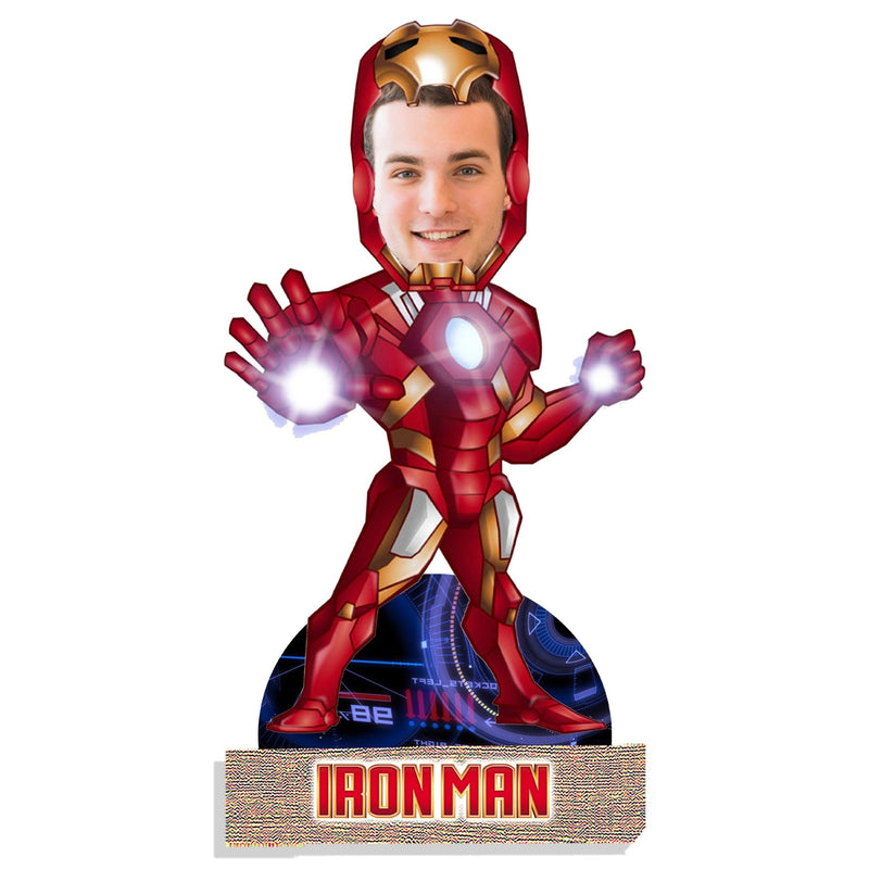 Customized "IRON MAN" Caricature Cutout with Wooden Base - HEARTSLY
