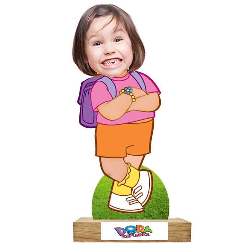 Customized "KIDS Caricature Cutout" with Wooden Base - HEARTSLY