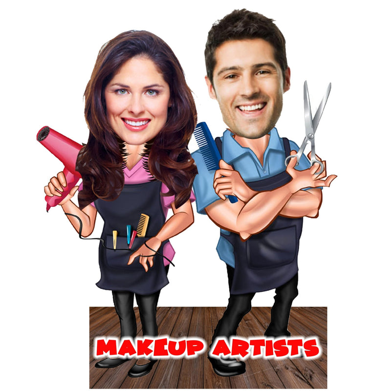 Customized "Makeup Artist " wooden Cutout with Wooden Base - HEARTSLY
