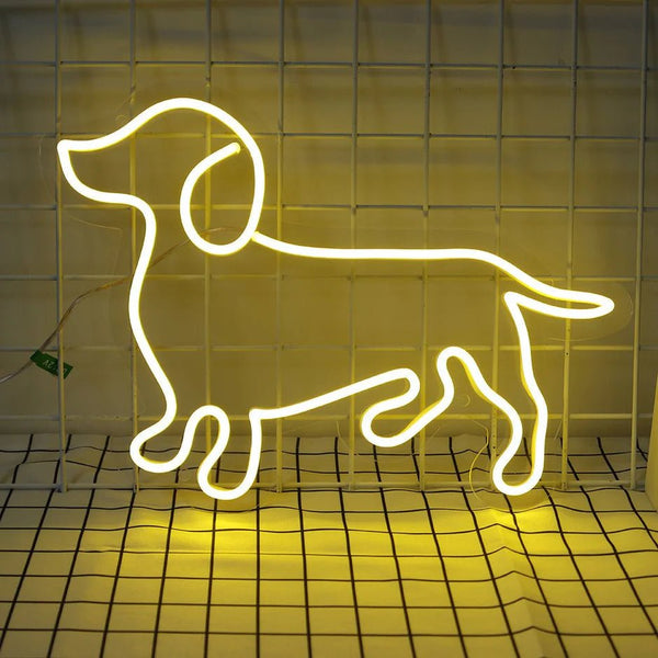 "Cute & Glow! Neon Sign Dog for You!"