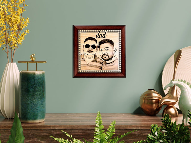 "Enchant with our Stylish Engraved Wooden Frame!" 16*16 Inch