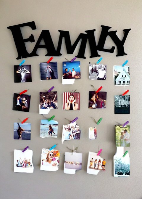 " FAMILY " wooden hanging frame with LED