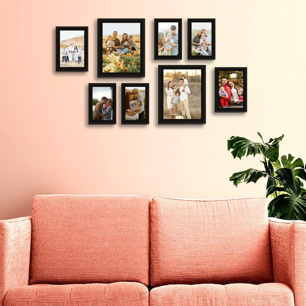 High Quality Photo Frame Wall Hanging Set of Eight || 4"W x 6"H (4 Panel) | 5" W x 7" H (2 Panel) | 8" W x 10" H (2 Panel) - HEARTSLY