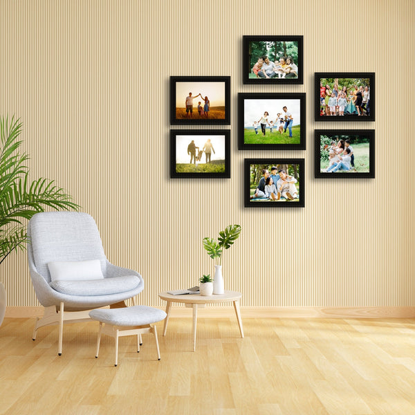 High Quality Photo Frame Wall Hanging Set of Seven || 8" W x 10" H (6 Panel) | 10"W x 12"H (1 Panel) - HEARTSLY