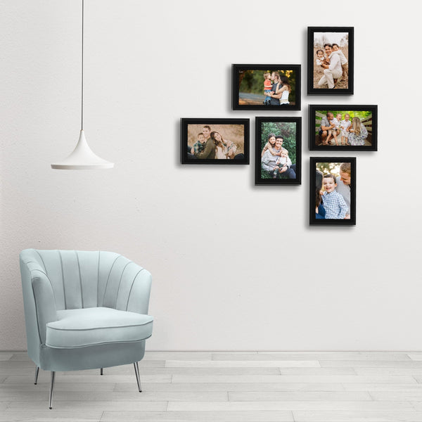 High Quality Photo Frame Wall Hanging Set of Six || 4"W x 6" H (6 Panel) - HEARTSLY