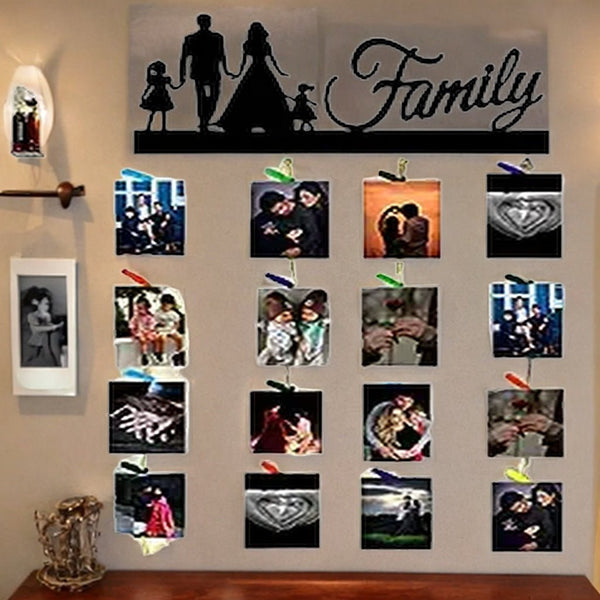 "Illuminate Your Memories: The LED Lit Family Wooden Hanging Frame"