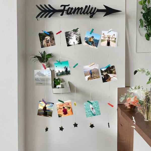"Light up Your Memories: The Family Wooden LED Hanging Frame"
