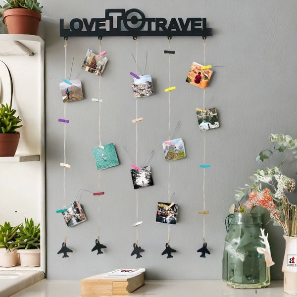 " Love to Travel " Wooden hanging frame with LED
