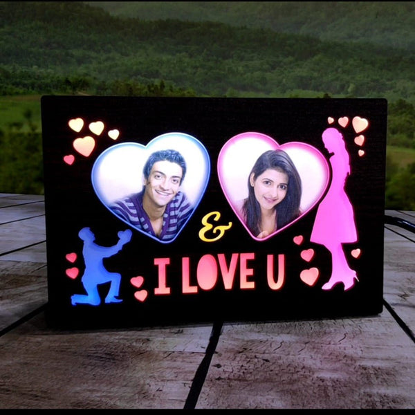 Lovely Couple Personalized LED Glowing Photo Frame ( 6*8 INCH ) - HEARTSLY