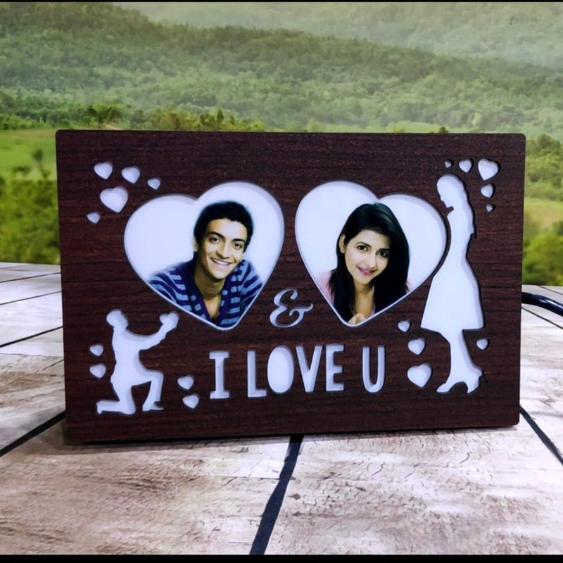 Lovely Couple Personalized LED Glowing Photo Frame ( 6*8 INCH ) - HEARTSLY